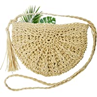  - BESTZY Bolsa de Bandolera de Paja Tejido Bolsa de Hombro de la Paja del Verano de Las Mujeres de la Armadura de Crossbody Summer Beach Purse